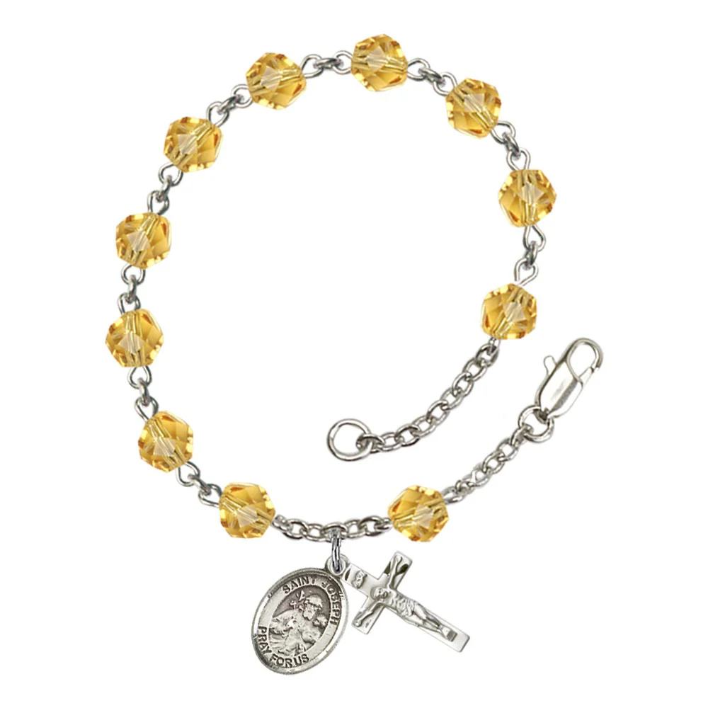 St. Joseph Birthstone Rosary Bracelet - Multiple Birthstones - Image 12