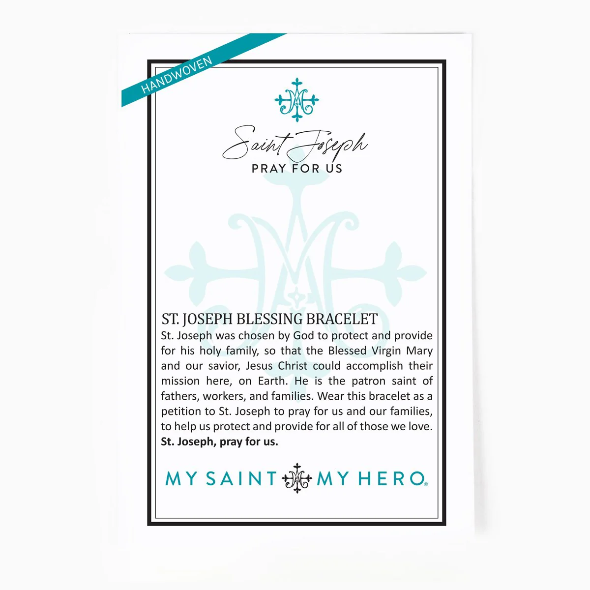 St. Joseph Bracelet - Silver/Black - Image 2