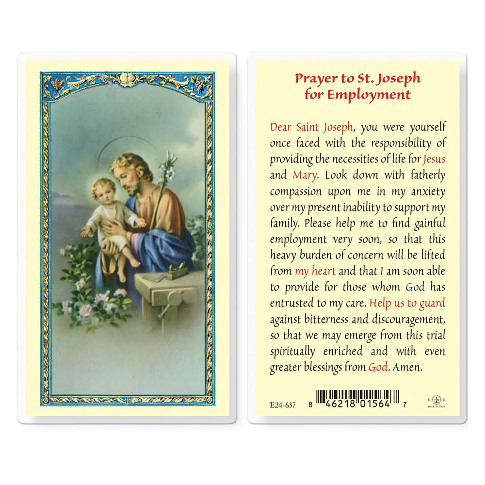 St. Joseph Employment Prayer Card