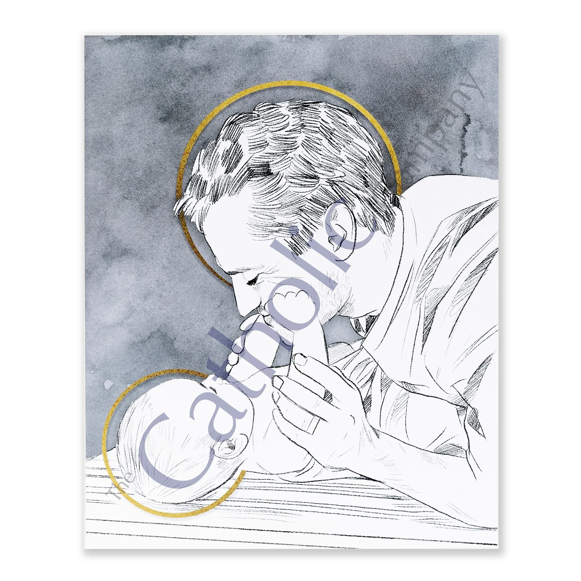 St. Joseph & Jesus at Play Unframed Print - 8" x 10" - Image 2