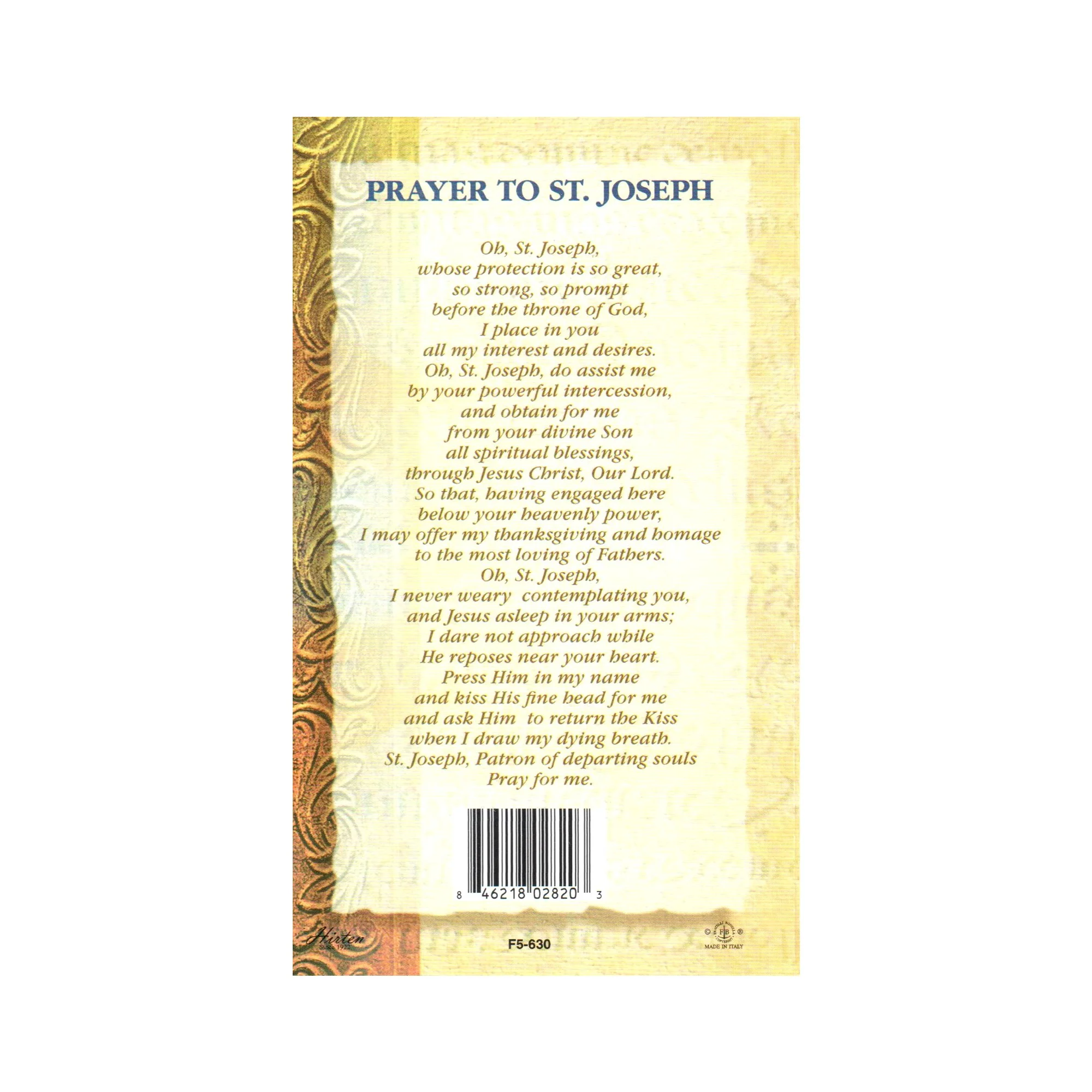 St. Joseph - Mini Lives of the Saints Folded Prayer Card - Image 2