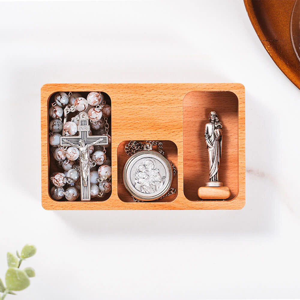 St. Joseph Rosary, Necklace, & Figurine Gift Set - Image 2