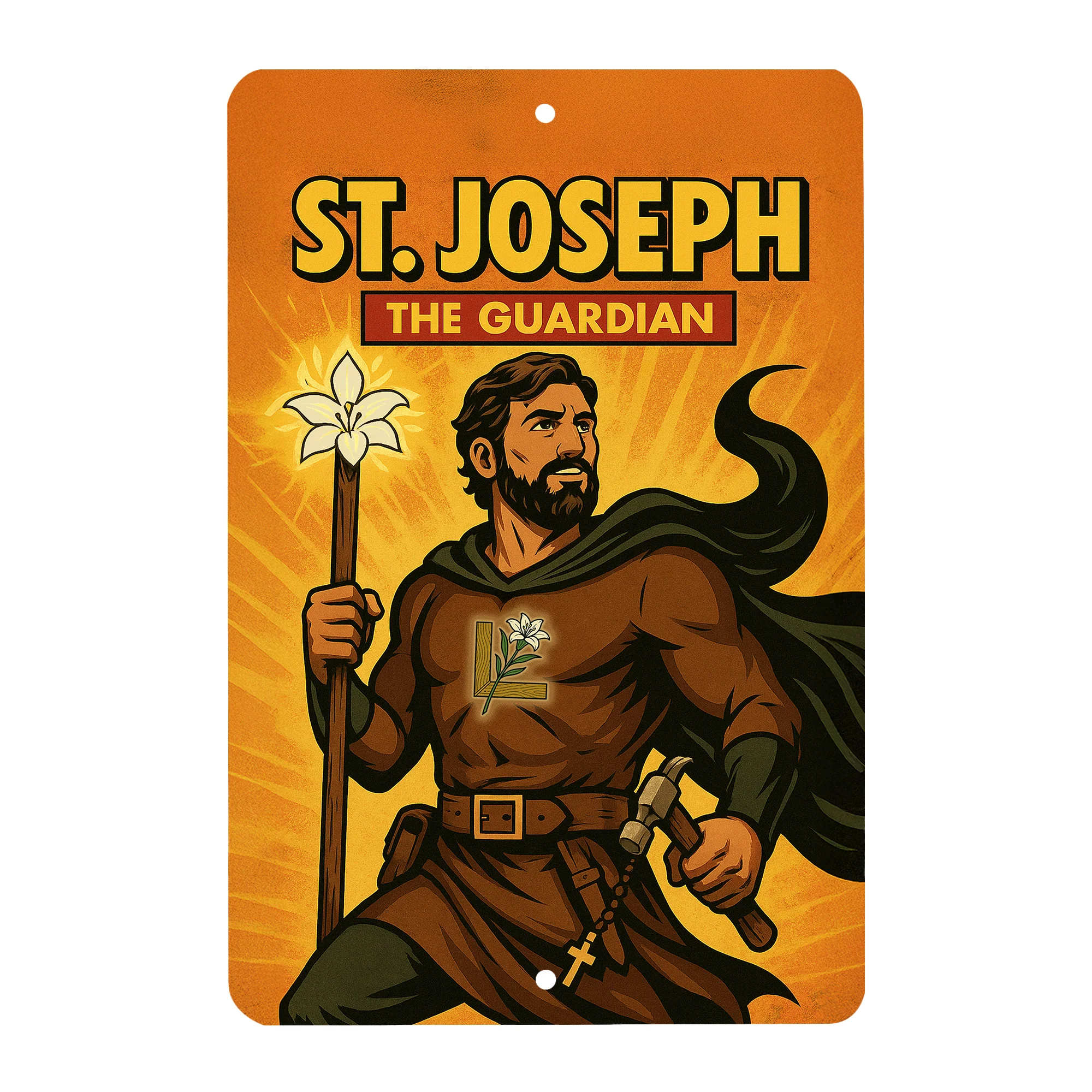 St. Joseph Superhero Tin Sign - Image 2
