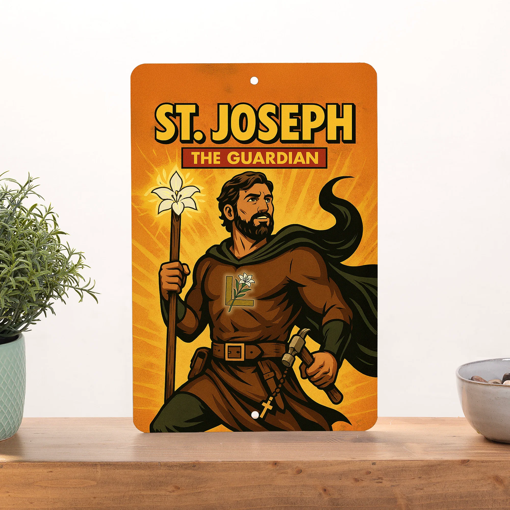 St. Joseph Superhero Tin Sign - Image 3