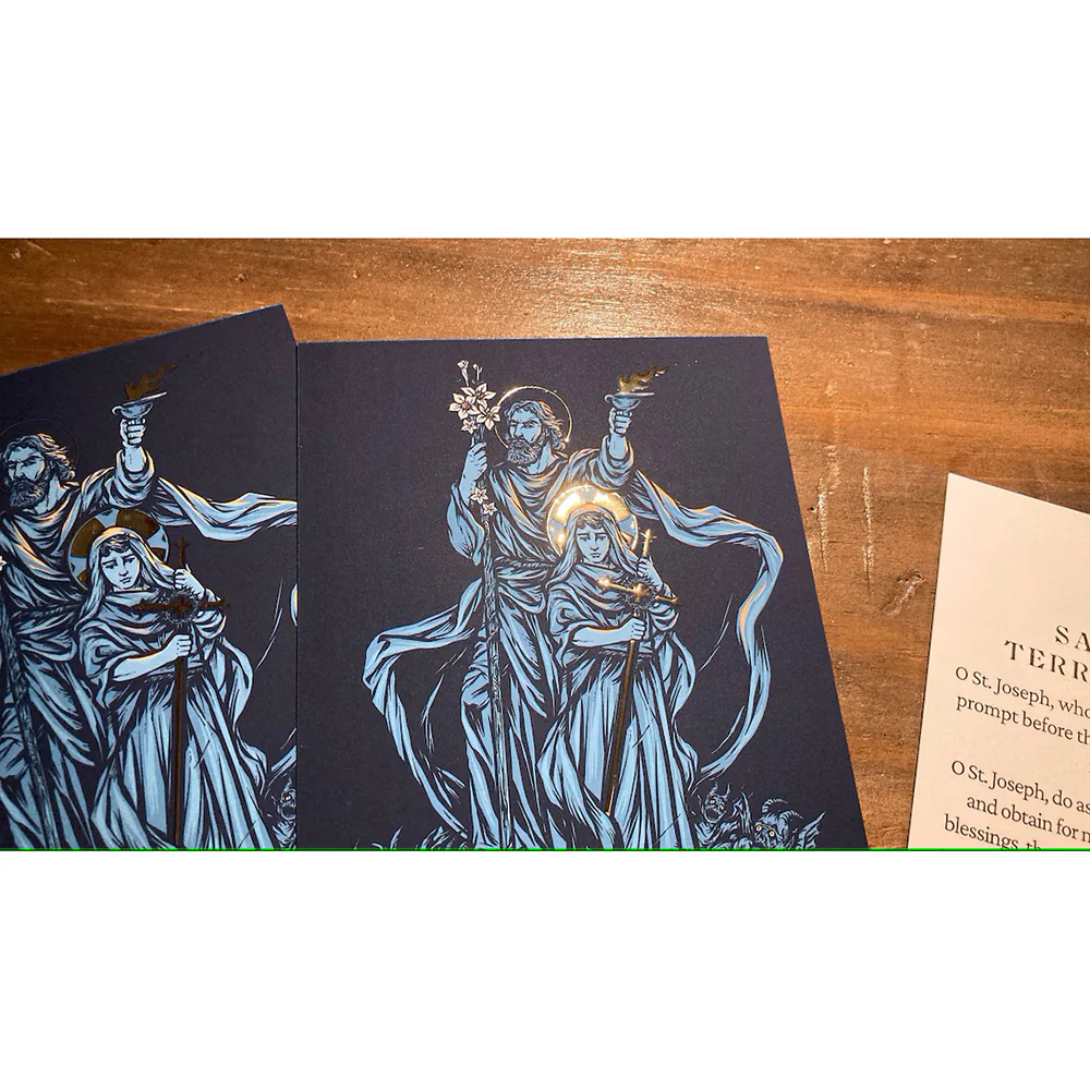 St. Joseph Terror of Demons Gold Foiled Prayer Card - Image 3