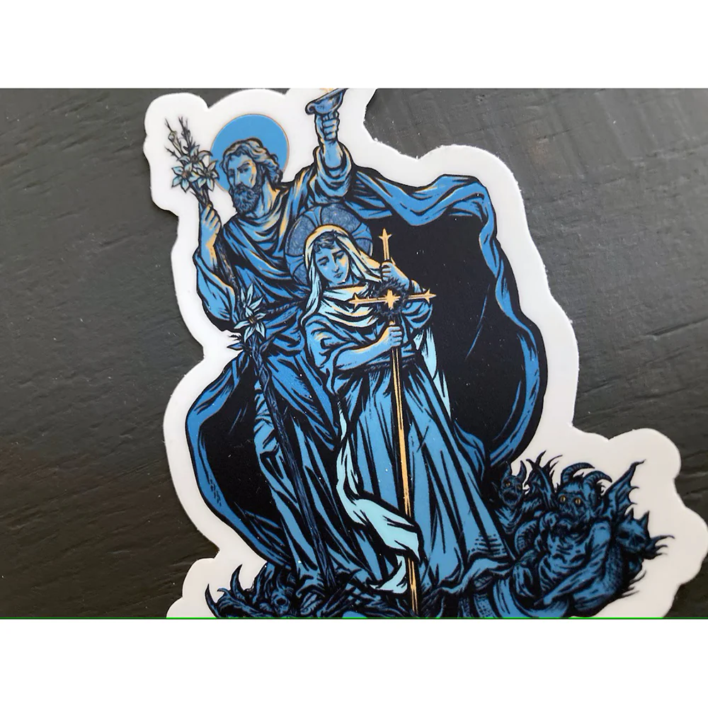 St. Joseph Terror of Demons Sticker - 4" - Image 2