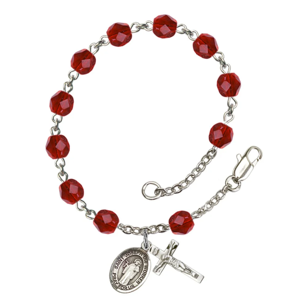 St. Joseph The Worker Crystal Birthstone Rosary Bracelet - Multiple Birthstones - Image 12