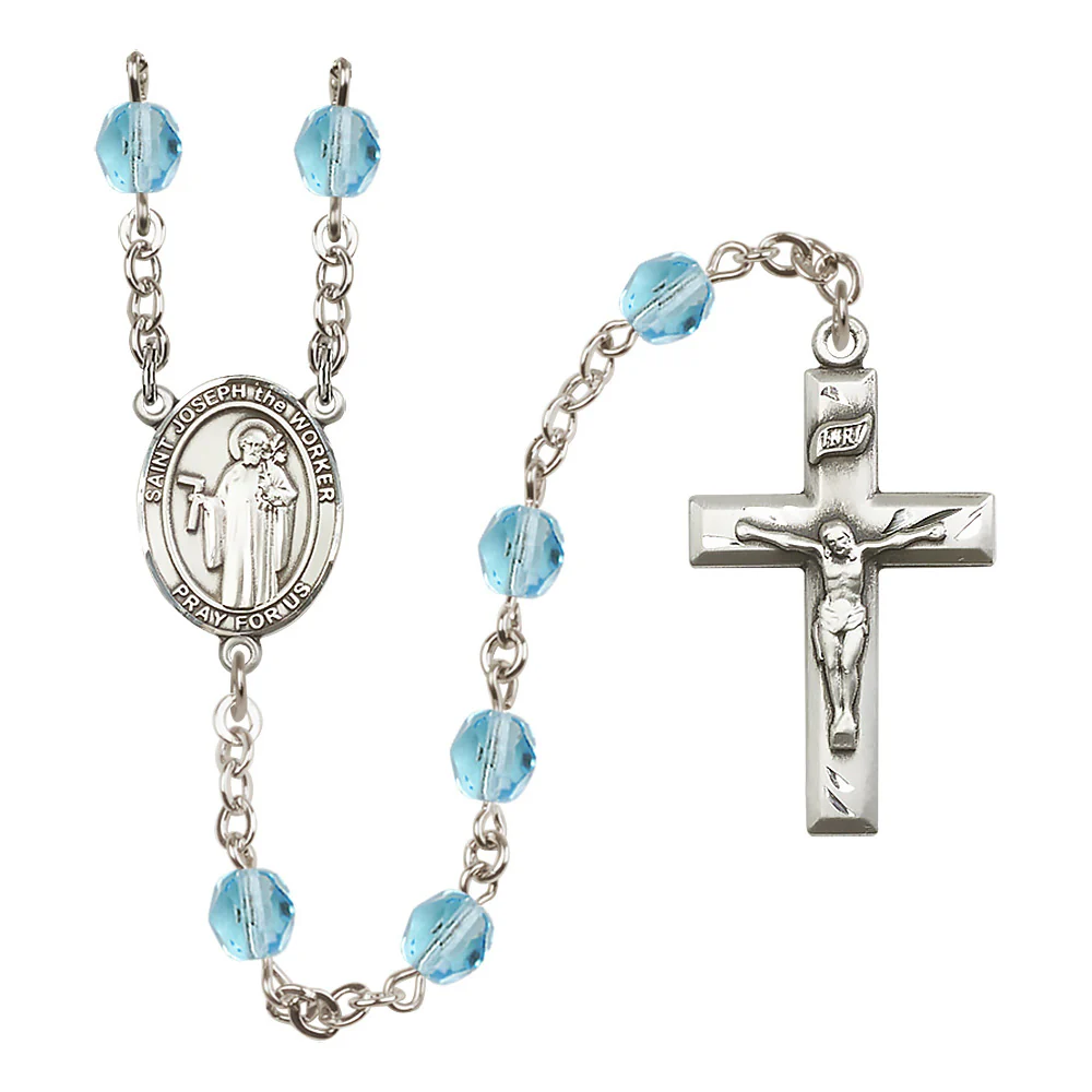 St. Joseph "The Worker" Crystal Birthstone Rosary - Multiple Birthstones - Image 3
