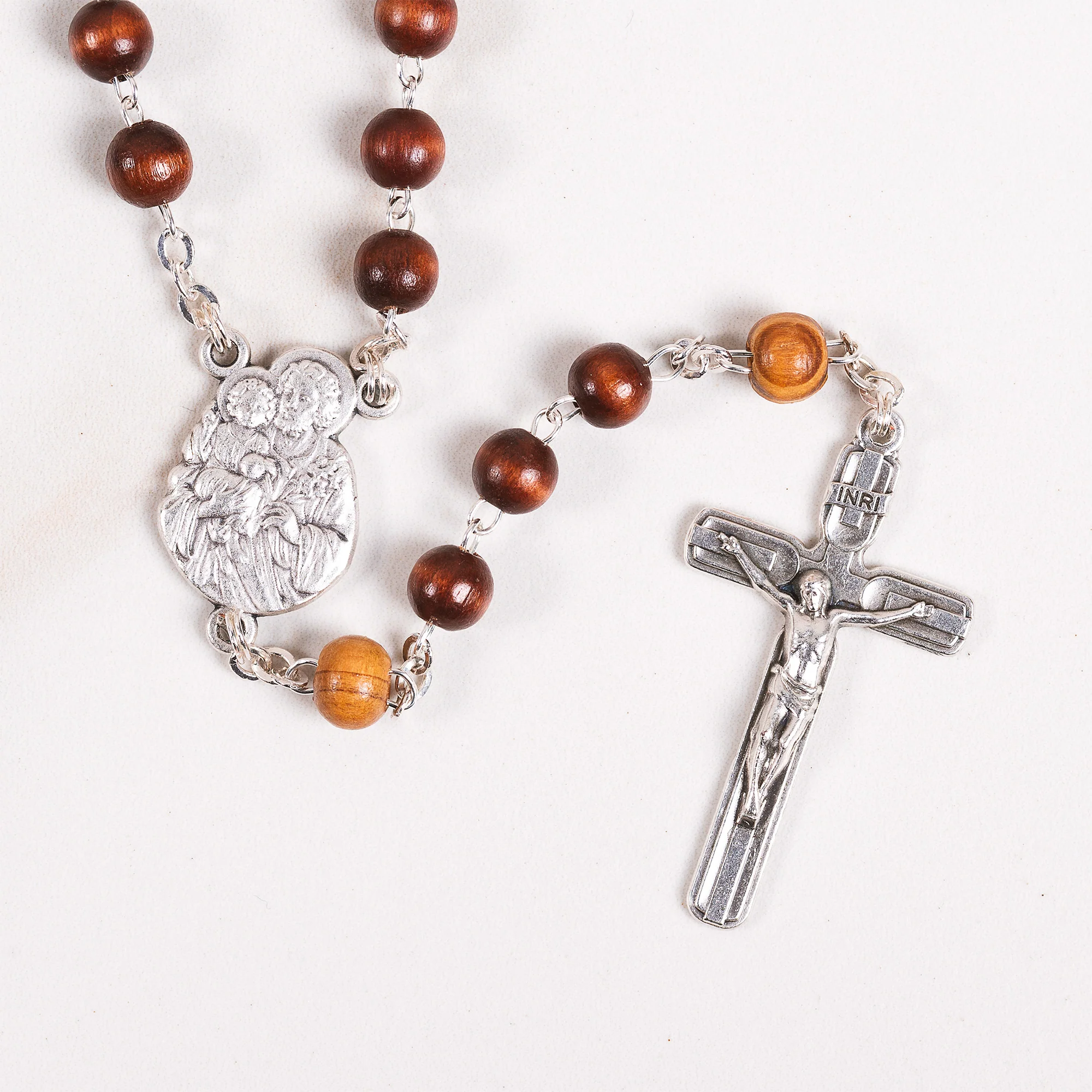 St. Joseph Two Tone Olive Wood Rosary
