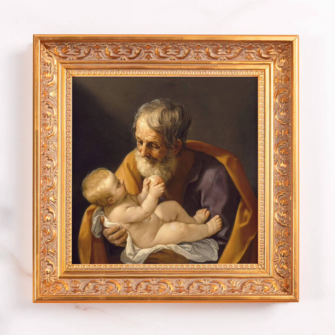 St. Joseph with the Infant Jesus Framed Canvas - Sacred Mini Collection - Image 2