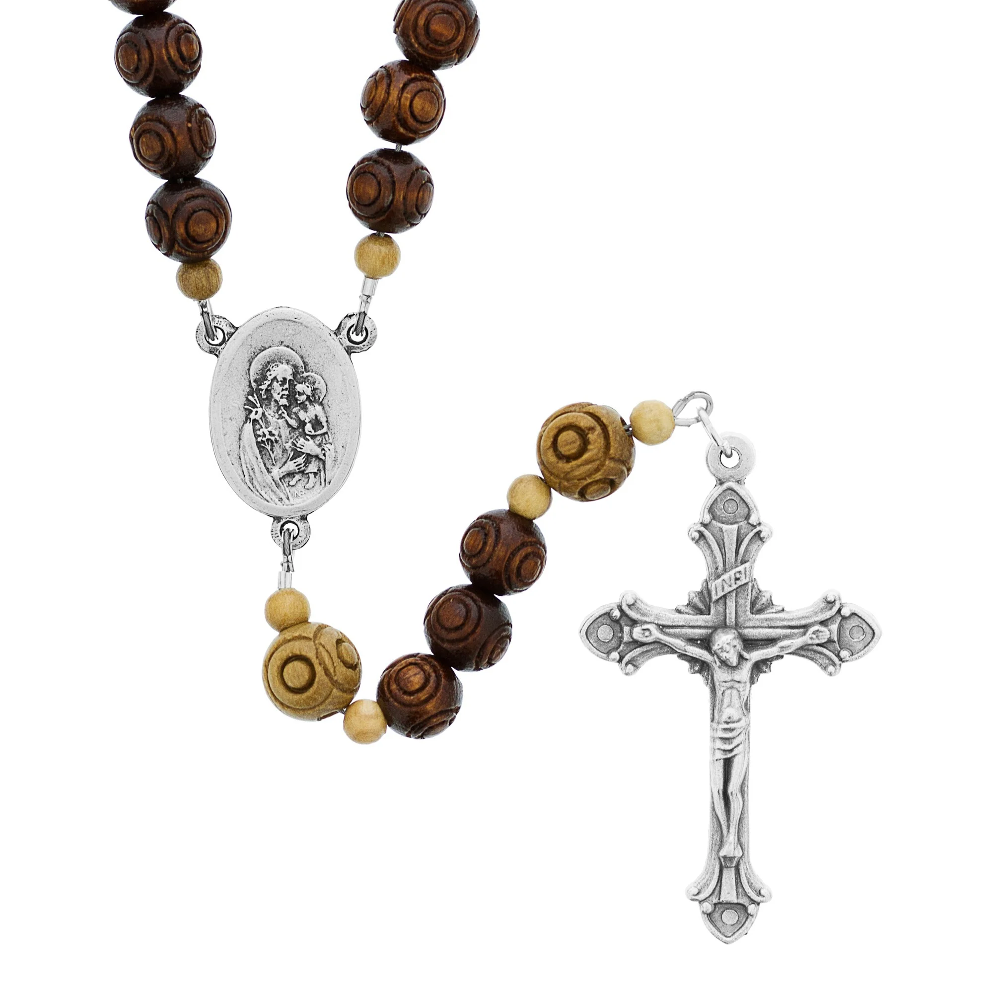 St. Joseph Wood Bead Rosary - Image 2