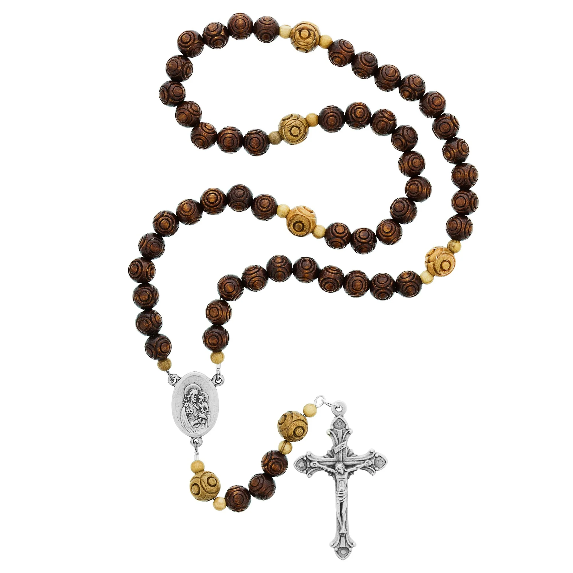 St. Joseph Wood Bead Rosary - Image 3