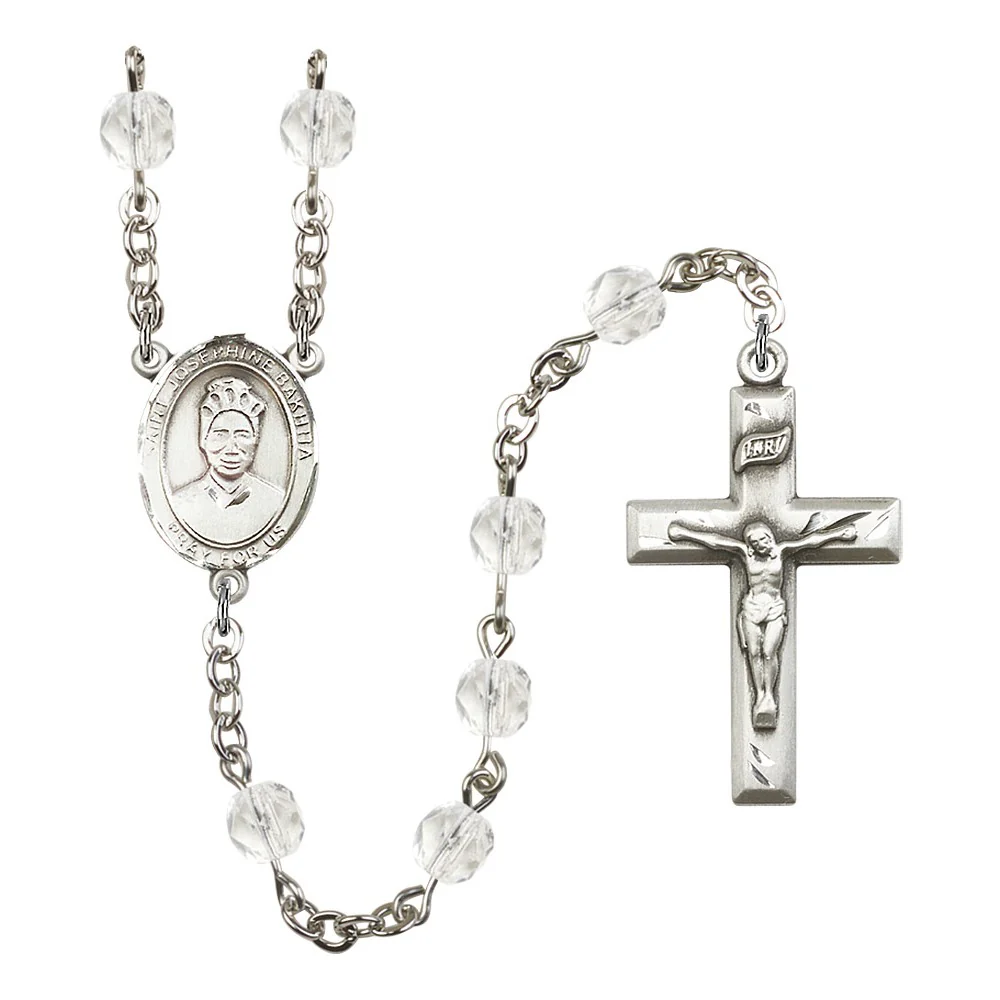 St. Josephine Bakhita Crystal April Rosary 6mm