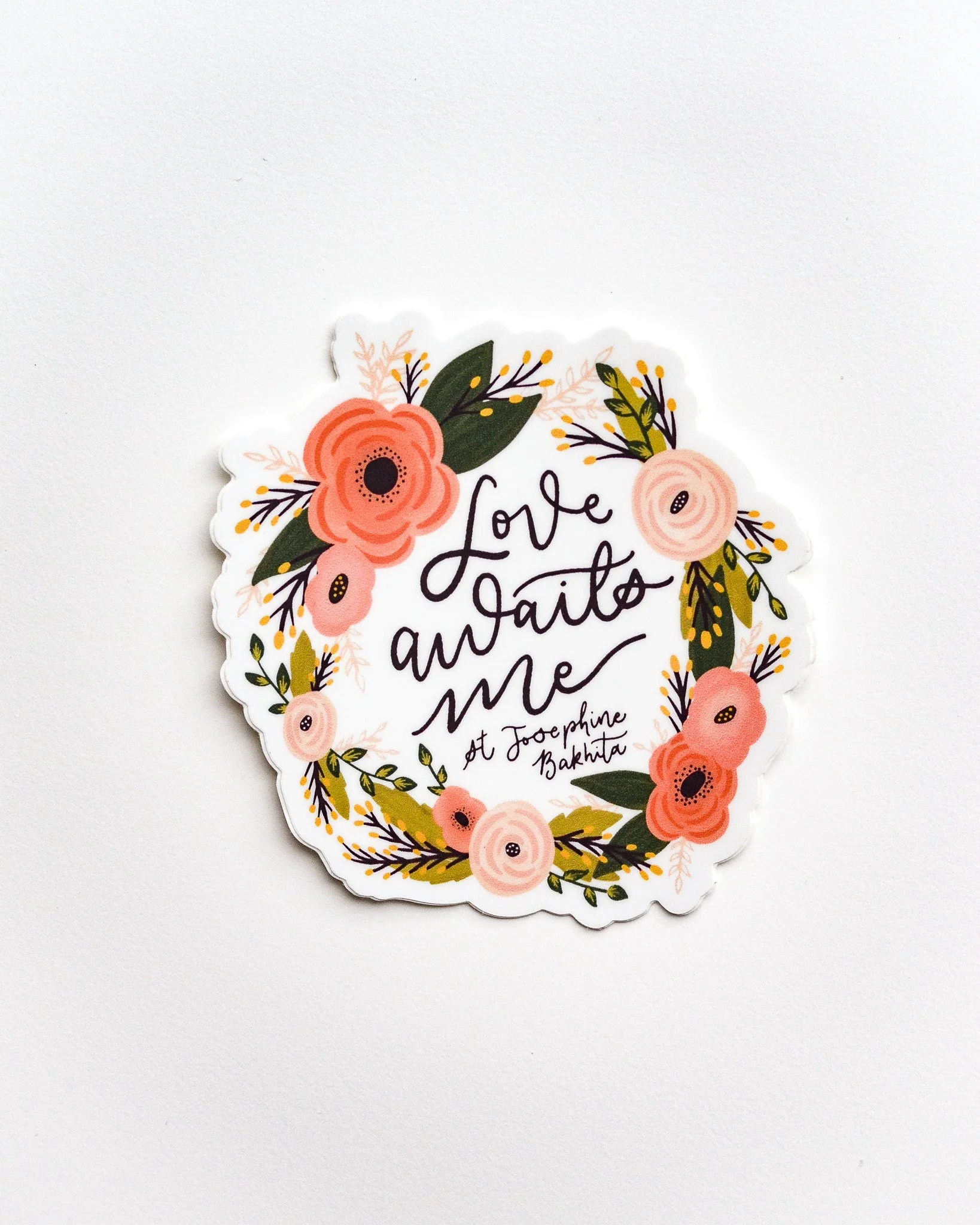 St. Josephine Bakhita Love Awaits Me Vinyl Sticker - Image 2