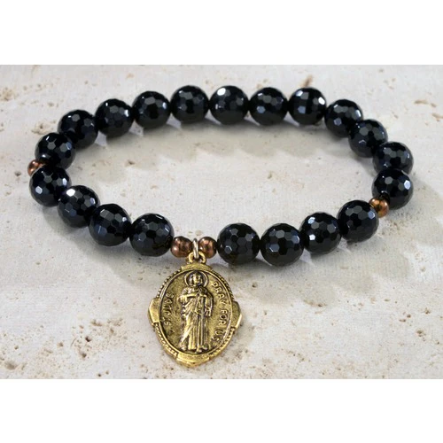 St. Jude Black Onyx Stretch Bracelet - Image 2