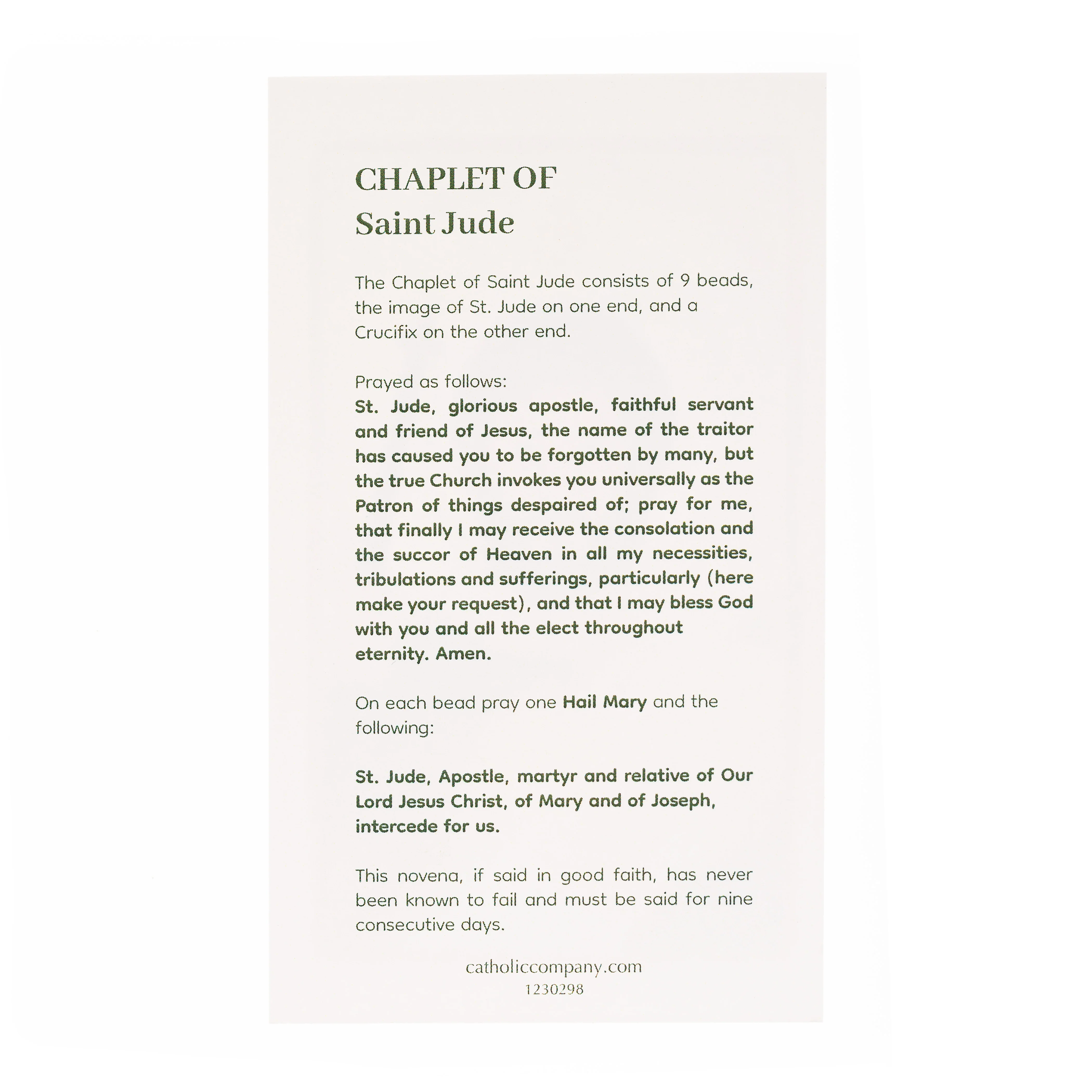 St. Jude Chaplet Prayer Card - Image 3