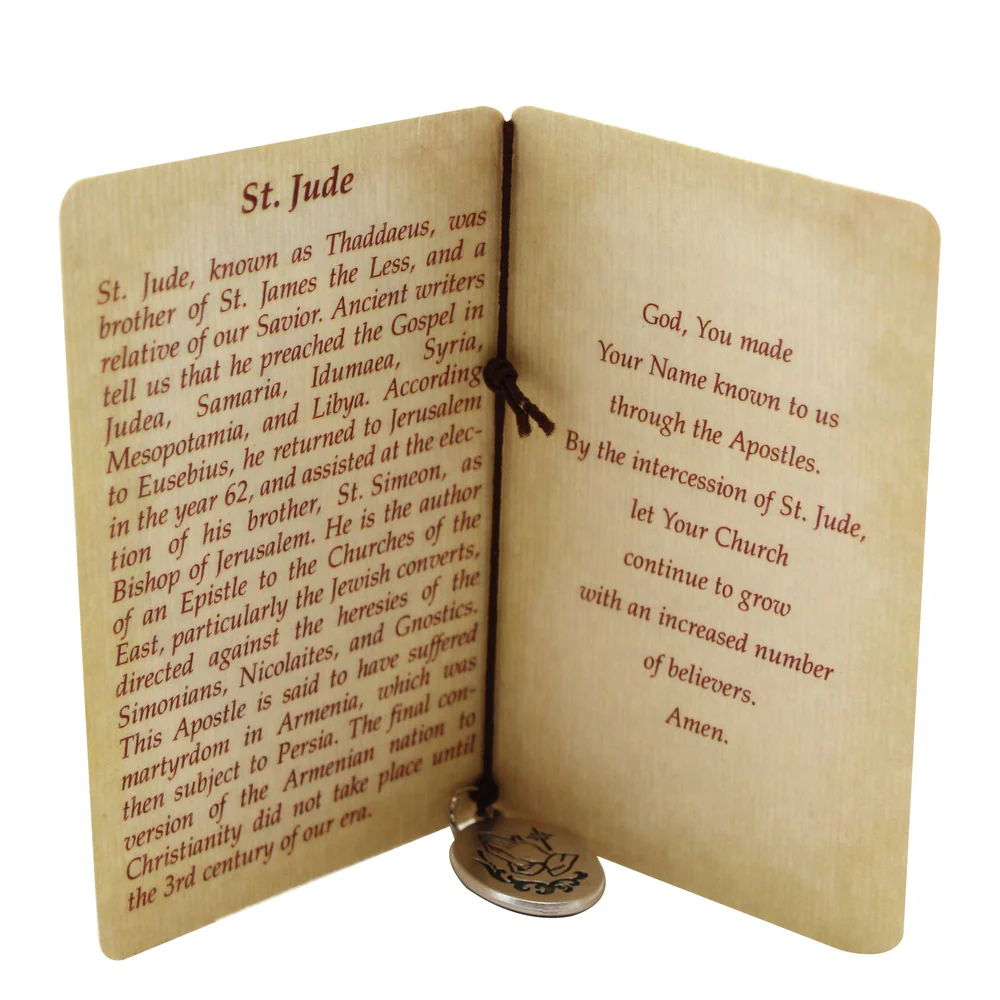 St. Jude Folded Prayer Card with Medal - Image 2