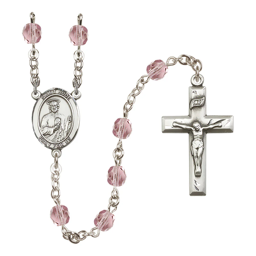 St. Jude Thaddeus Crystal Birthstone Rosary - Multiple Birthstones - Image 2