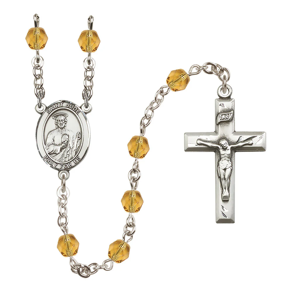 St. Jude Thaddeus Crystal Birthstone Rosary - Multiple Birthstones - Image 6
