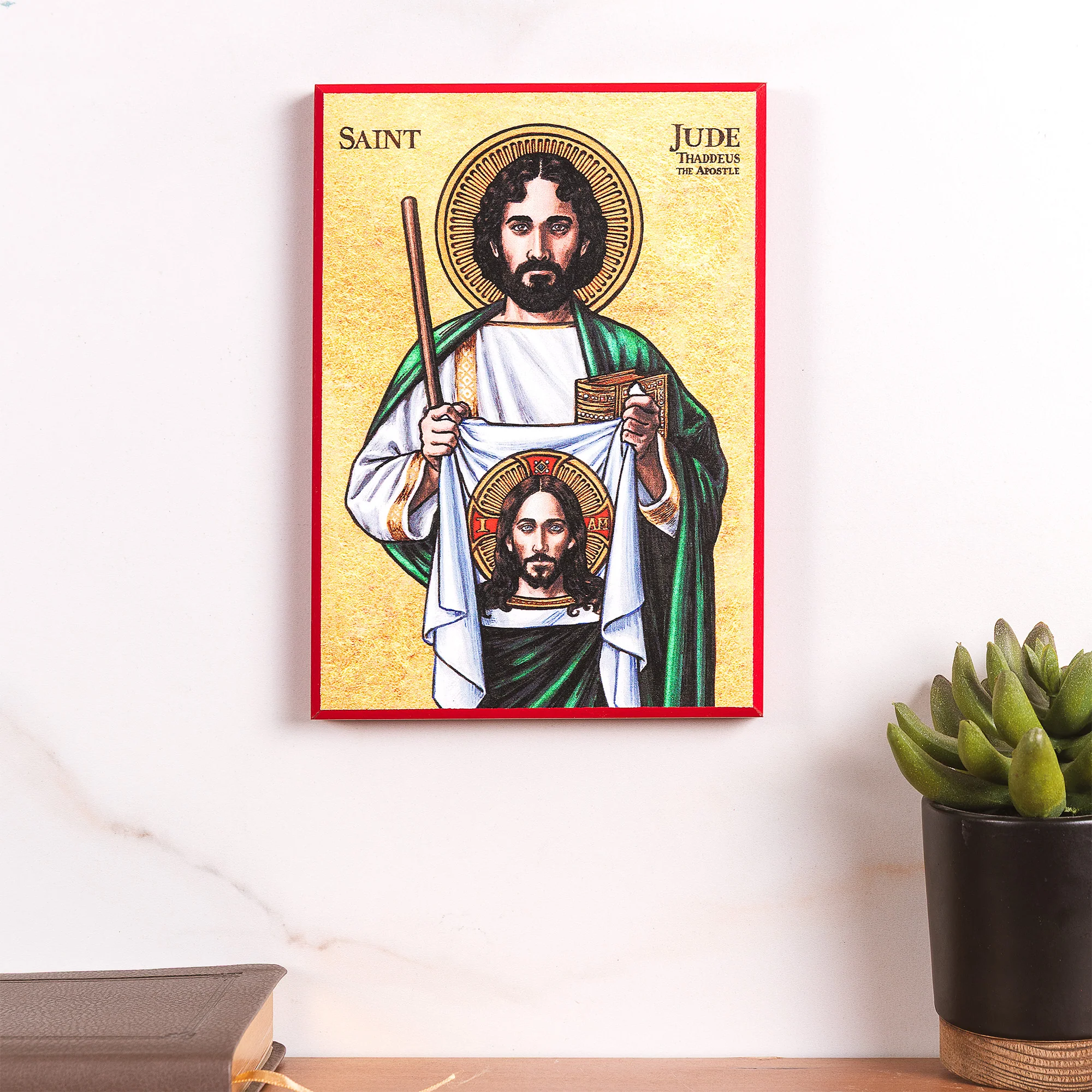 St. Jude Thaddeus Modern Icon Plaque - 5" x 7" - Image 3