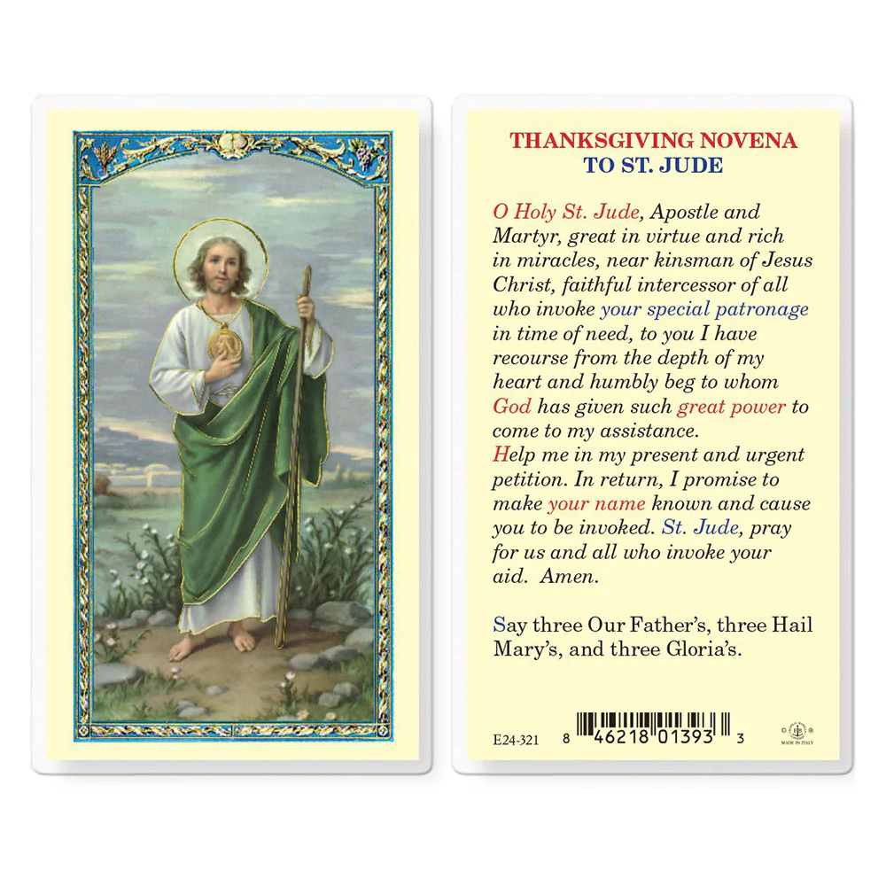 St. Jude Thanksgiving Prayer Card