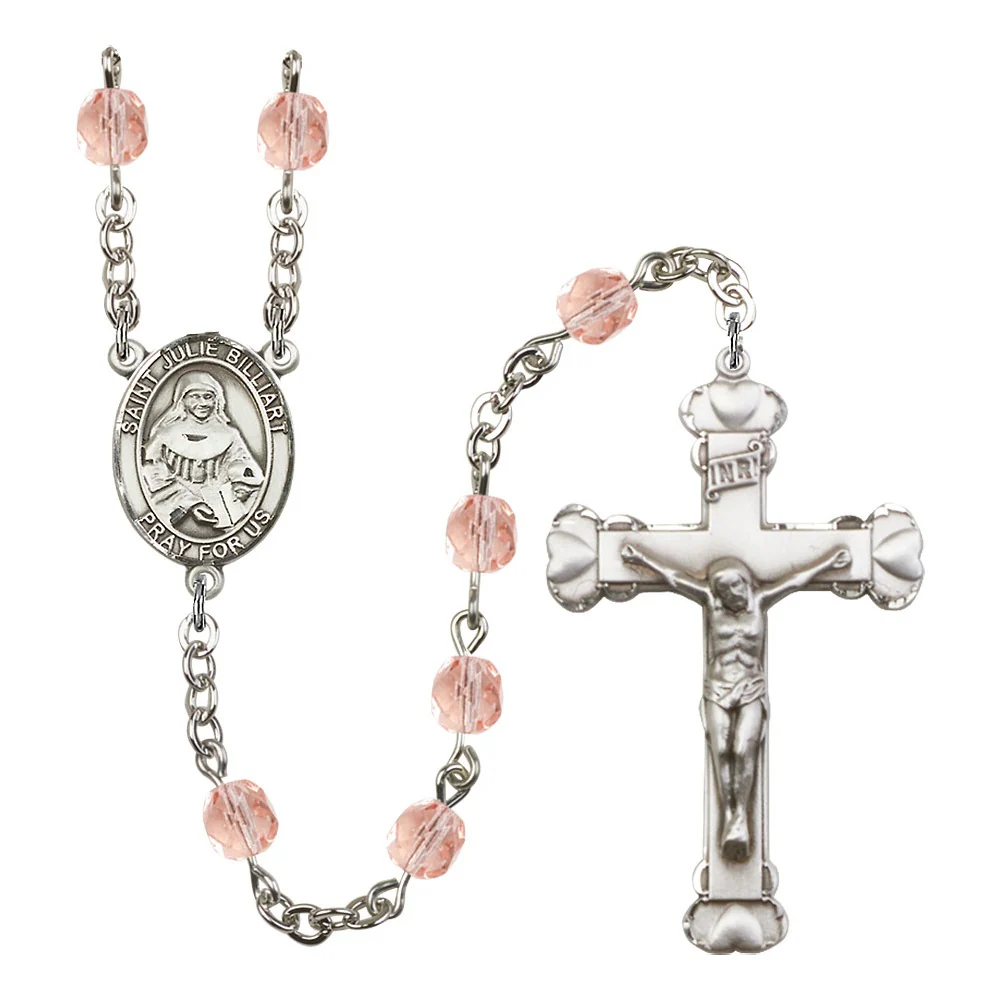 St. Julie Billiart Pink October Rosary 6mm