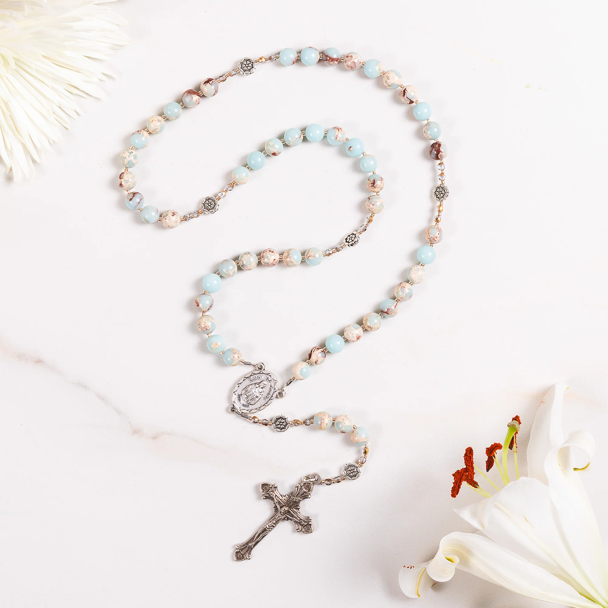 St. Kateri Gemstone & Lily Rosary