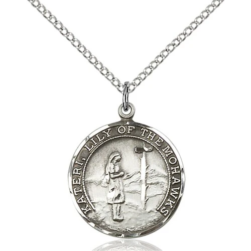St. Kateri Pendant, Bliss, Sterling Silver