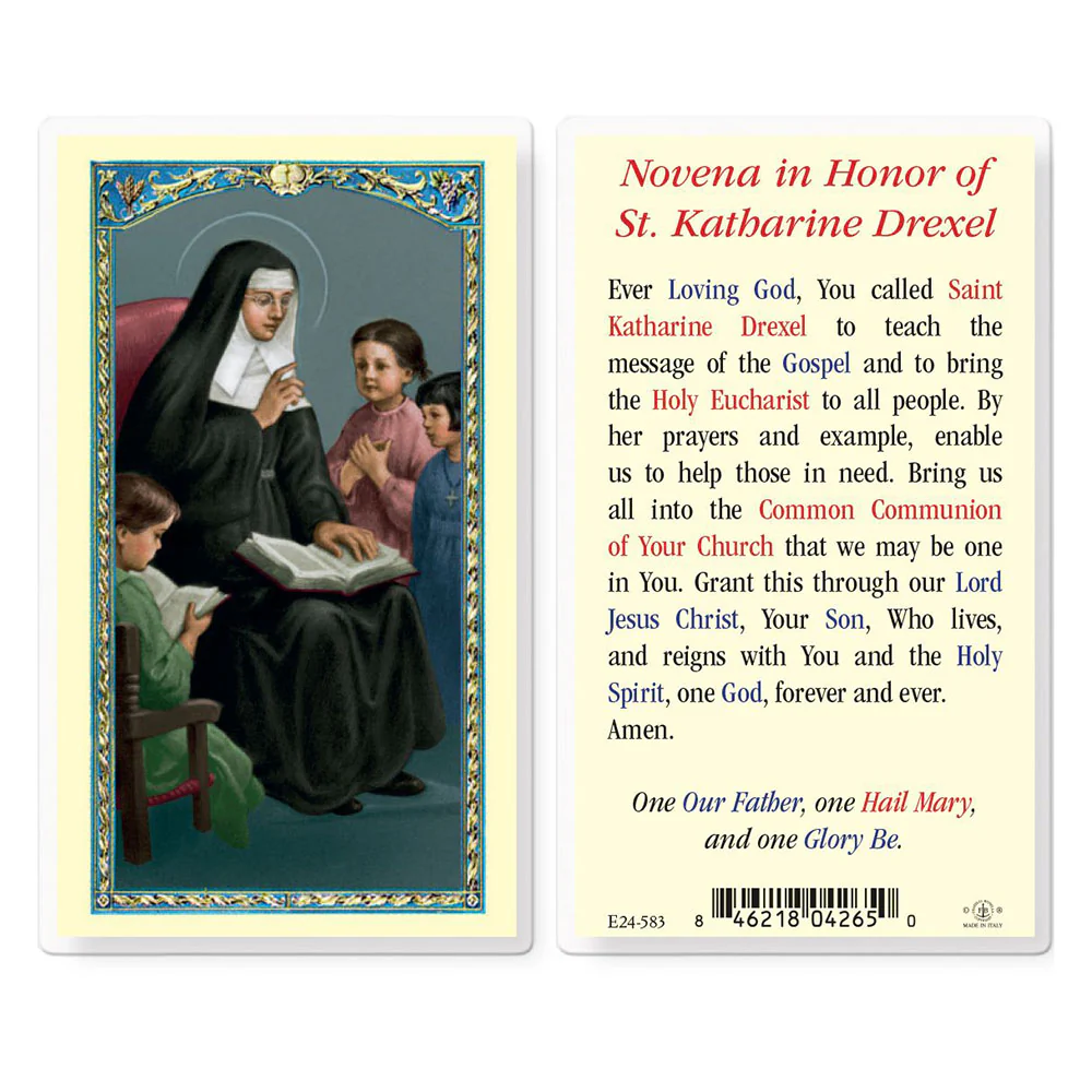 St. Katharine Drexel Prayer Card