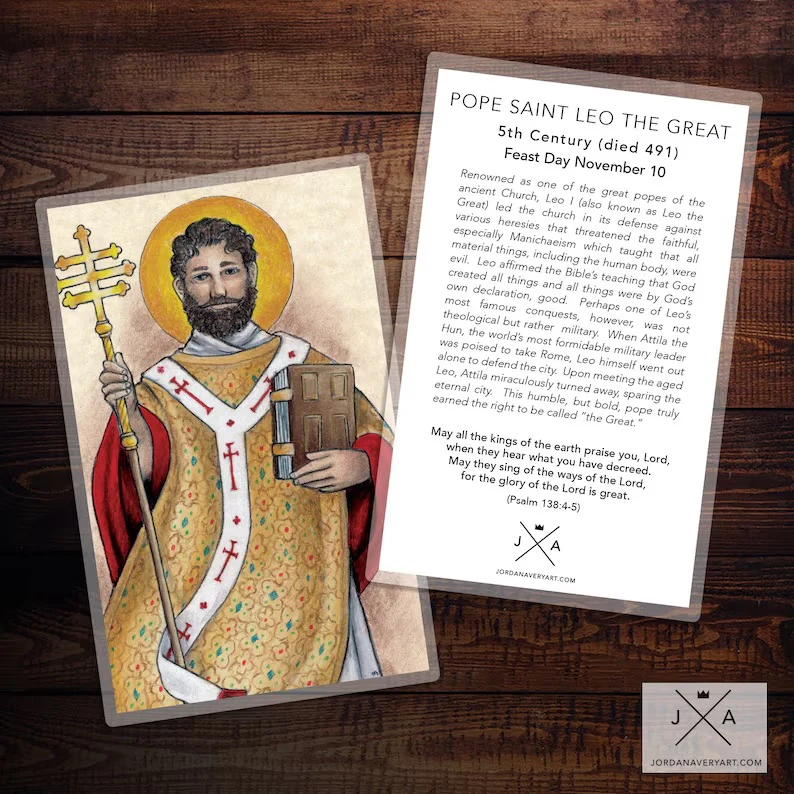 St. Leo the Great Large Laminated Prayer Card