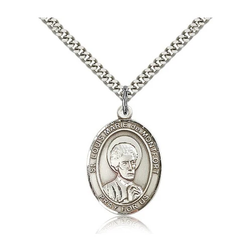 St. Louis Marie De Montfort Pendant with Chain, Bliss, Sterling Silver
