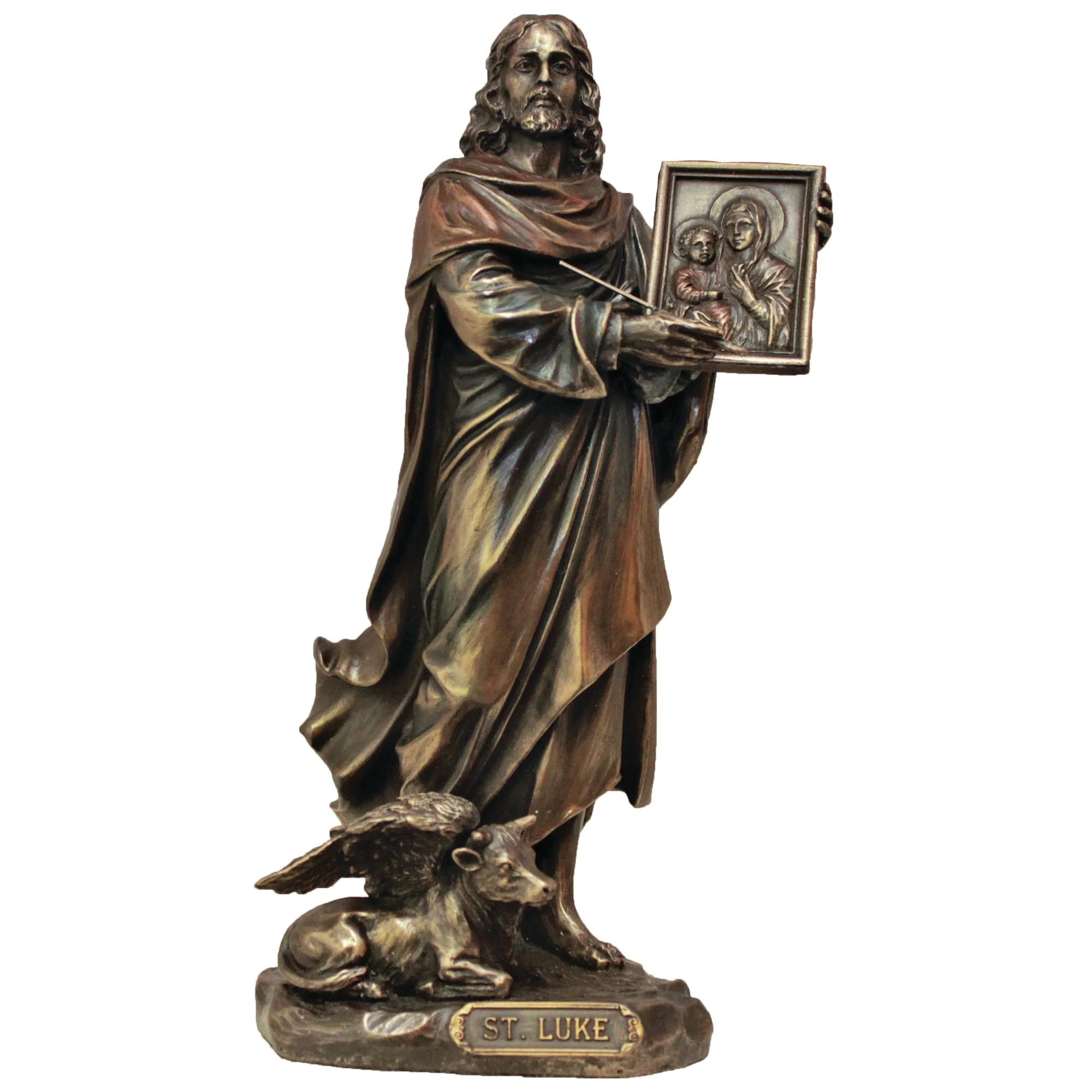 St. Luke Statue, Bronzed, 8.5" - Image 2