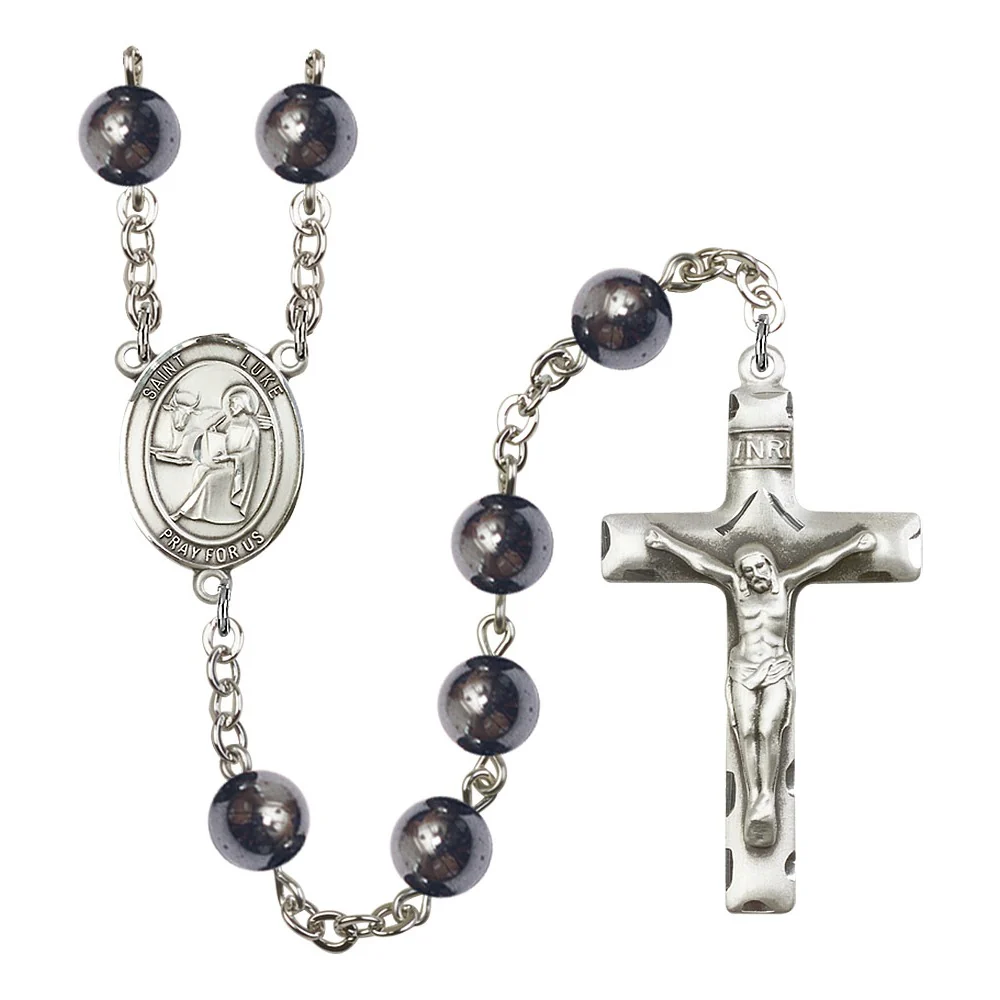 St. Luke The Apostle 8mm Hematite Rosary