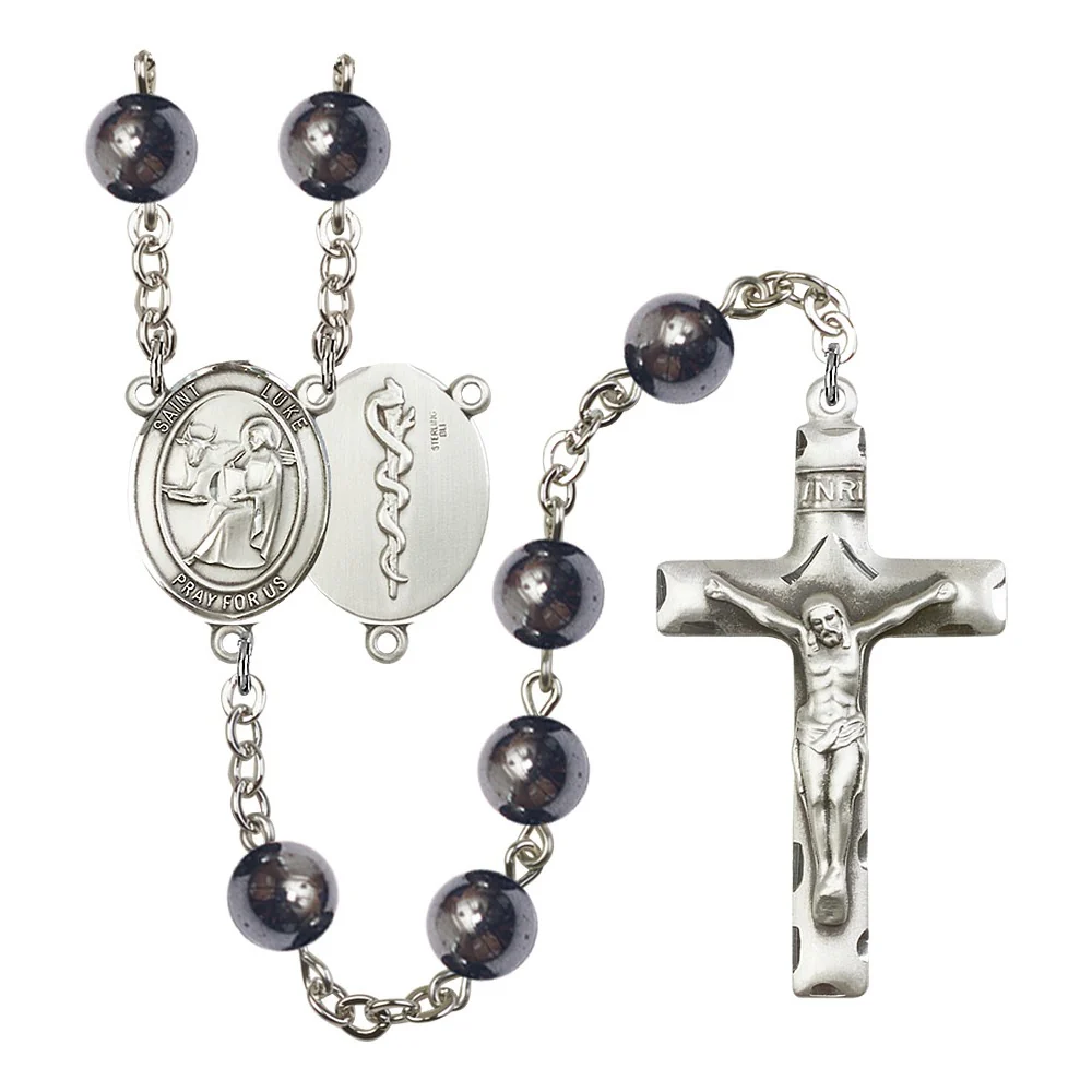 St. Luke The Apostle / Doctor 8mm Hematite Rosary