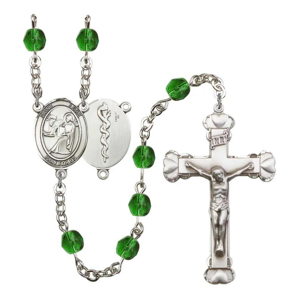 St. Luke The Apostle / Doctor Green May Rosary 6mm