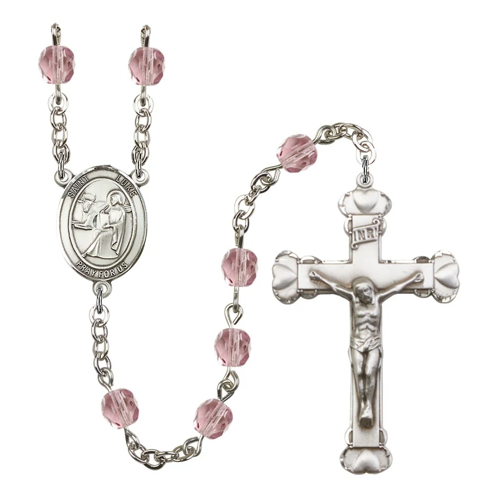 St. Luke The Apostle Light Purple June Rosary 6mm