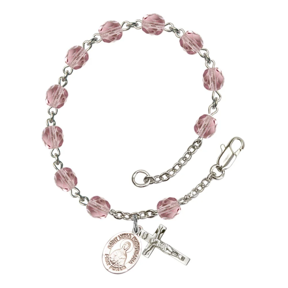 St. Lydia Purpuraria 6mm light purple June Rosary Bracelet