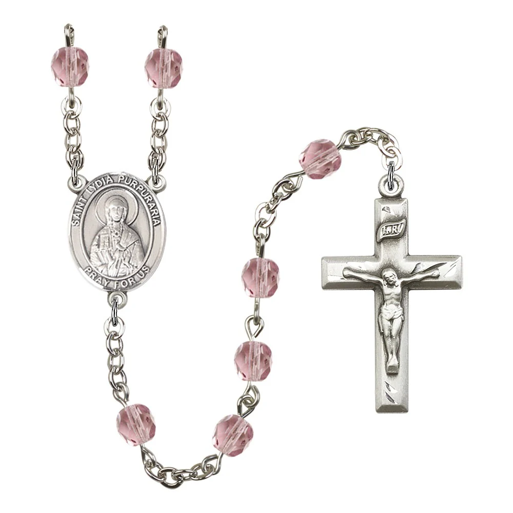 St. Lydia Purpuraria Light Purple June Rosary 6mm