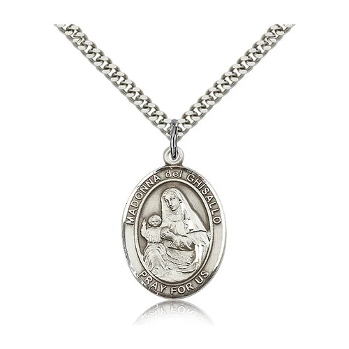St. Madonna Del Ghisallo Pendant with Chain, Bliss, Sterling Silver