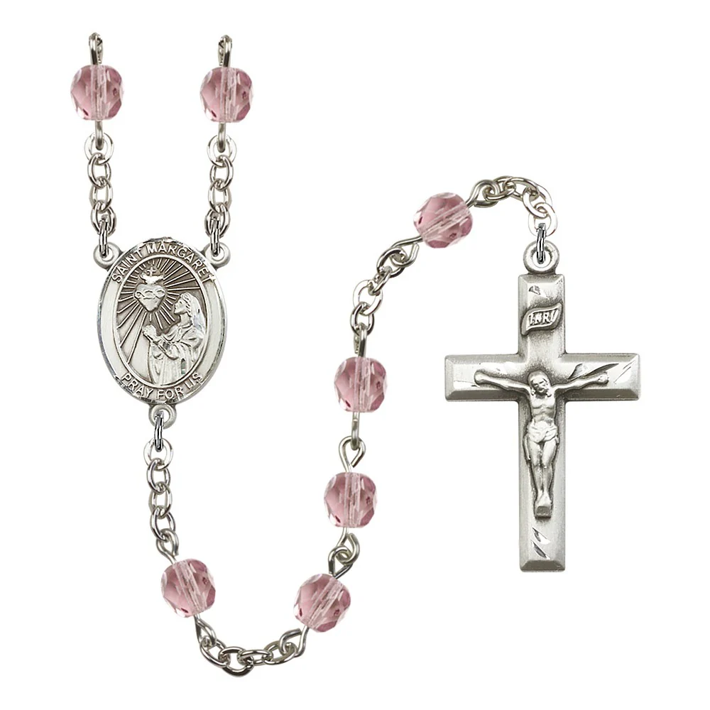 St. Margaret Mary Alacoque Light Purple June Rosary 6mm