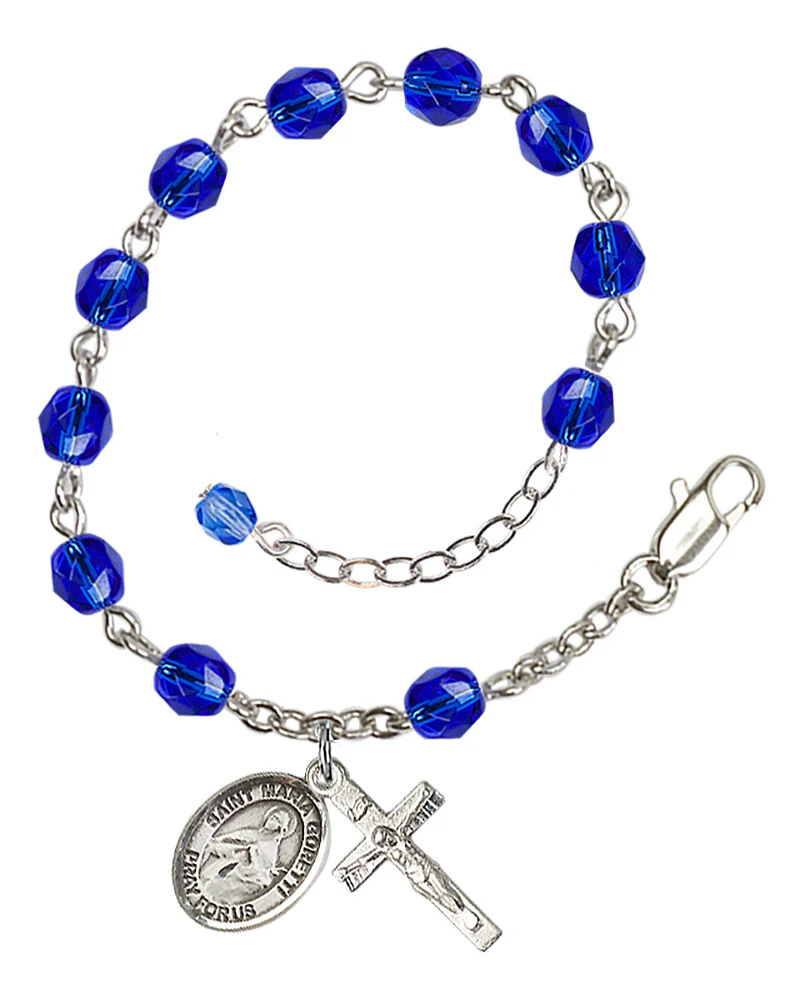 St. Maria Goretti Crystal Birthstone Rosary Bracelet - Multiple Birthstones - Image 11