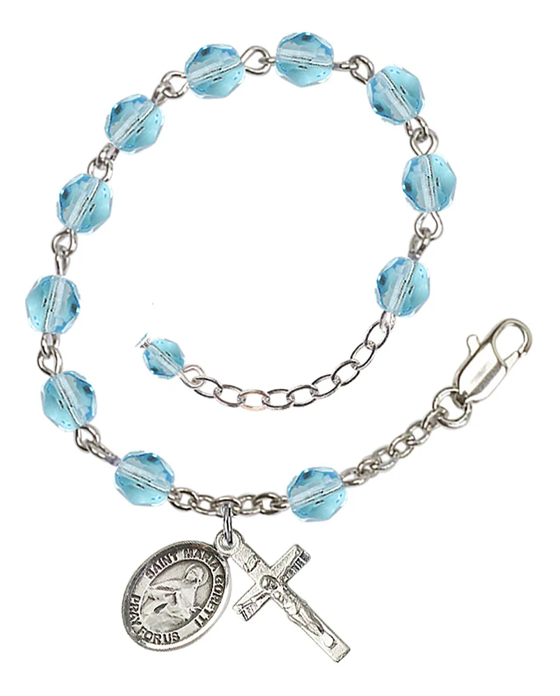 St. Maria Goretti Crystal Birthstone Rosary Bracelet - Multiple Birthstones - Image 5