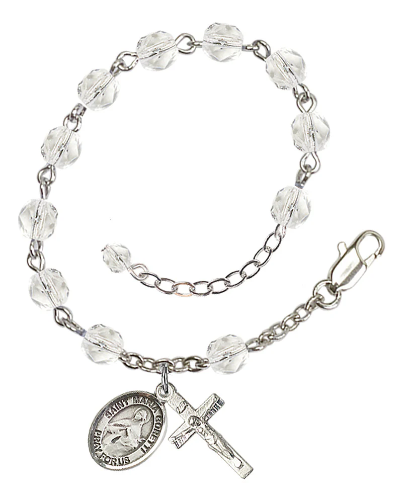 St. Maria Goretti Crystal Birthstone Rosary Bracelet - Multiple Birthstones - Image 6