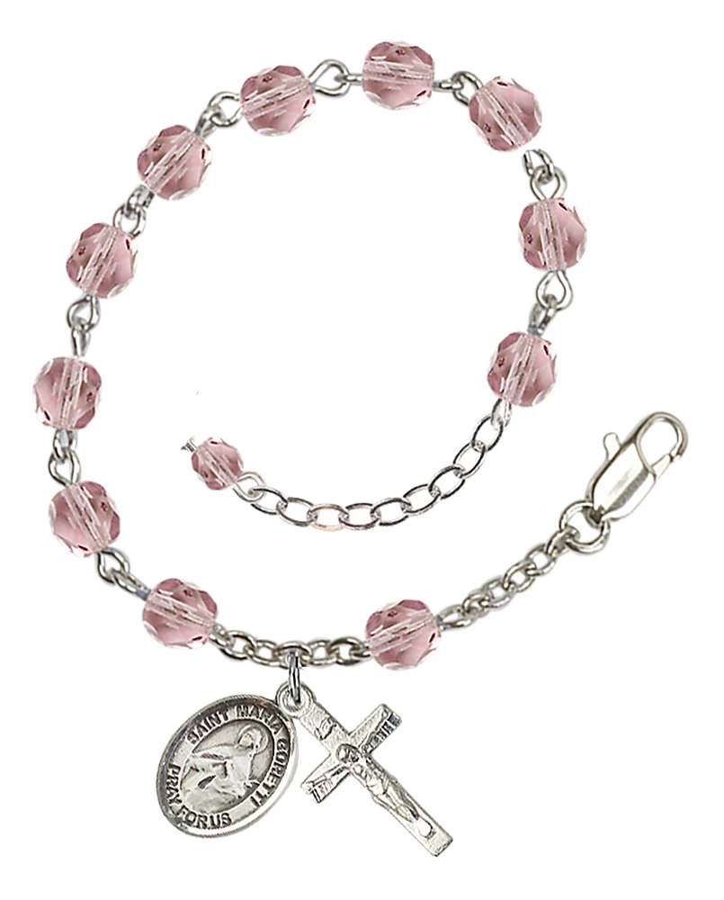 St. Maria Goretti Crystal Birthstone Rosary Bracelet - Multiple Birthstones - Image 8
