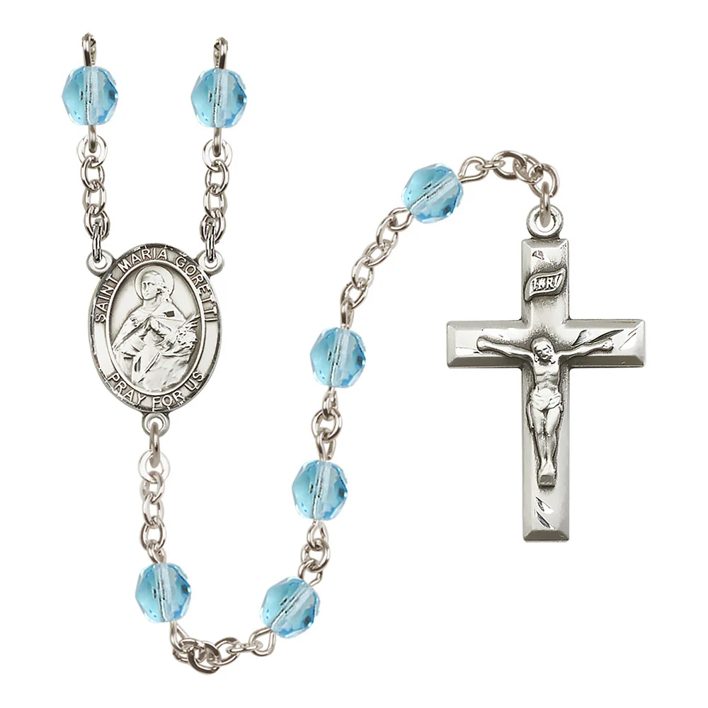 St. Maria Goretti Crystal Birthstone Rosary - Multiple Birthstones - Image 3
