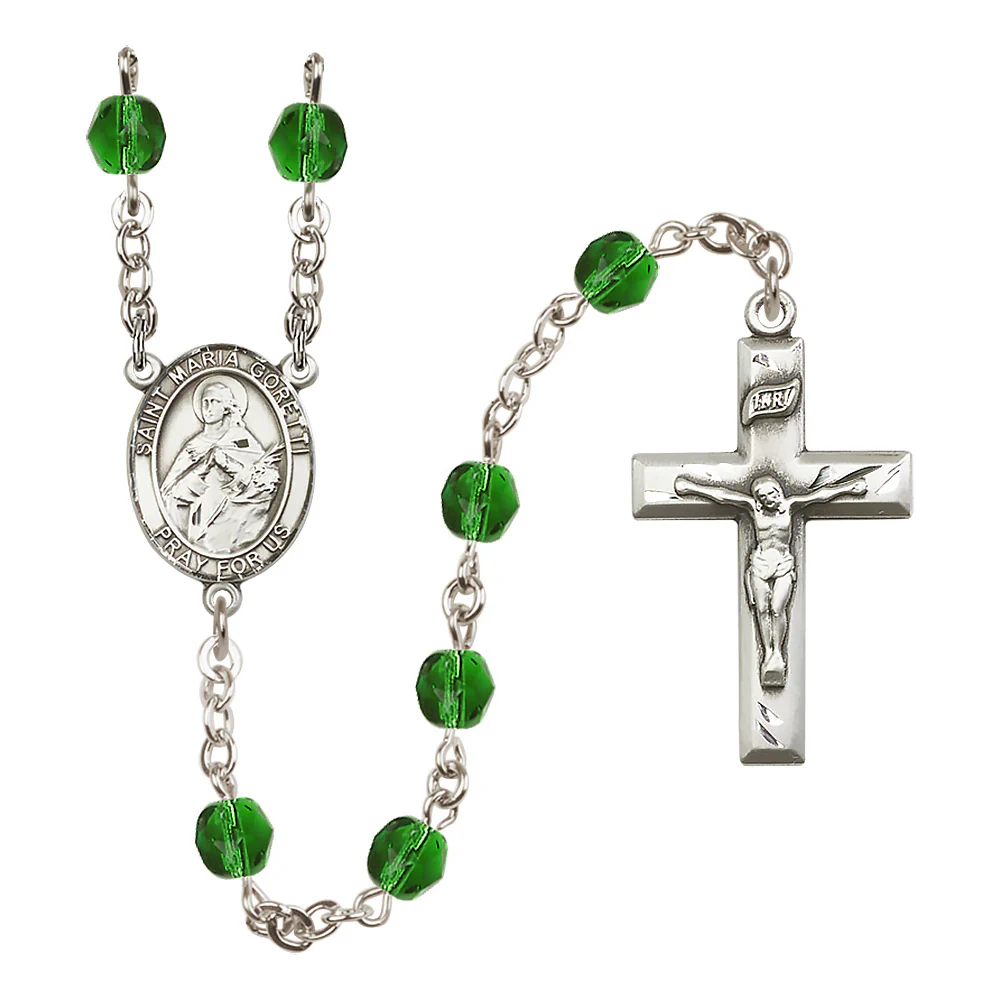 St. Maria Goretti Crystal Birthstone Rosary - Multiple Birthstones - Image 4