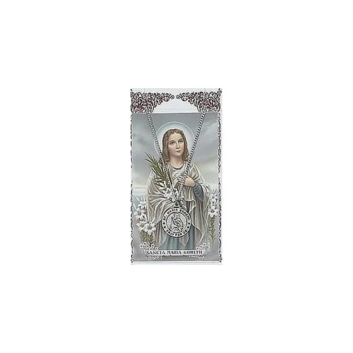 St. Maria Goretti Patron Saint Prayer Card w/Medal