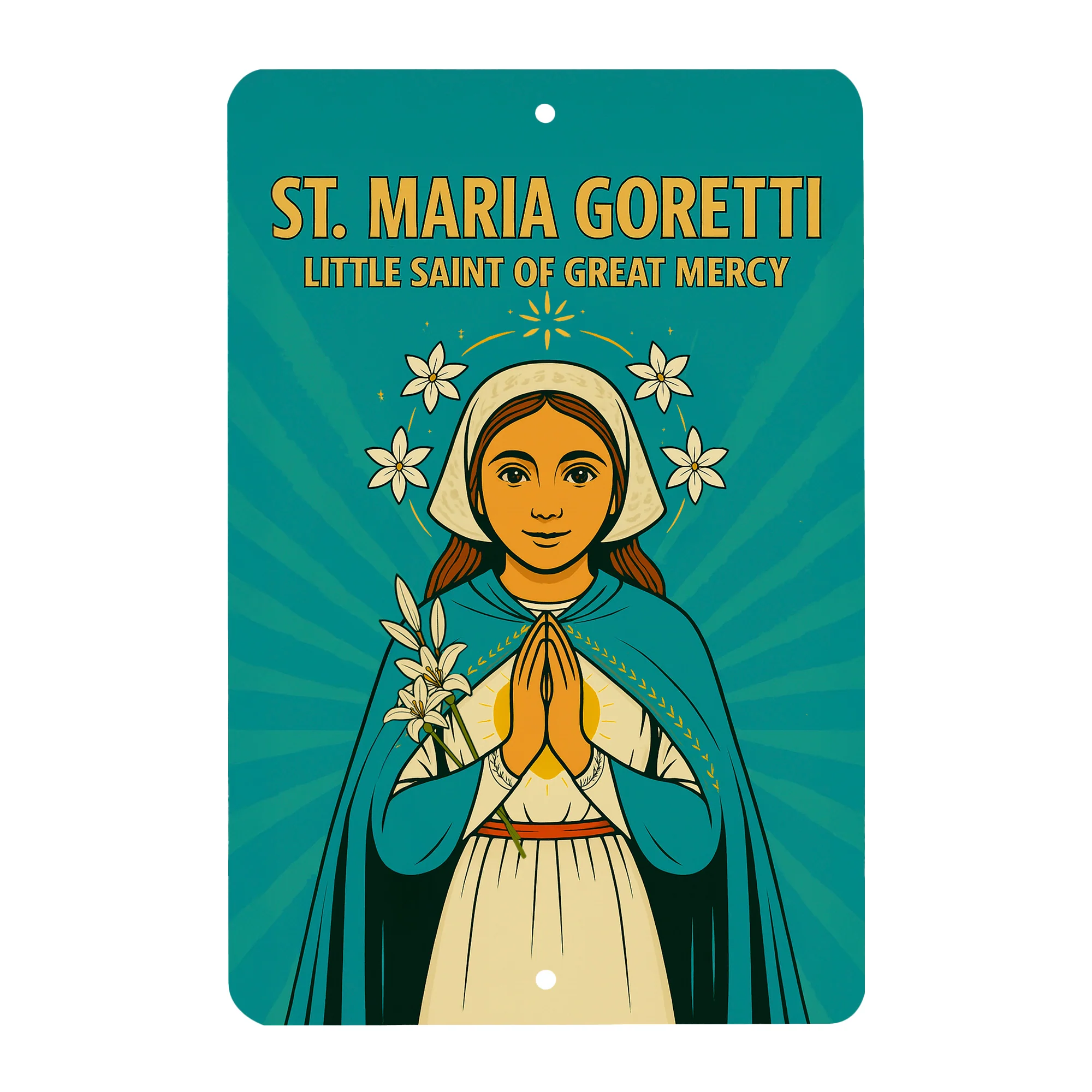 St. Maria Goretti Superhero Tin Sign - Image 2