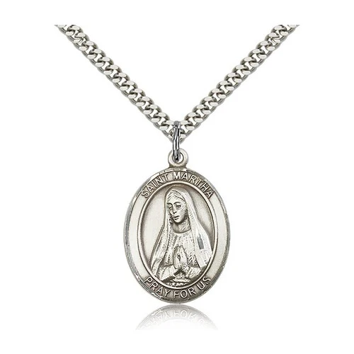 St. Martha Pendant with Chain, Bliss, Sterling Silver