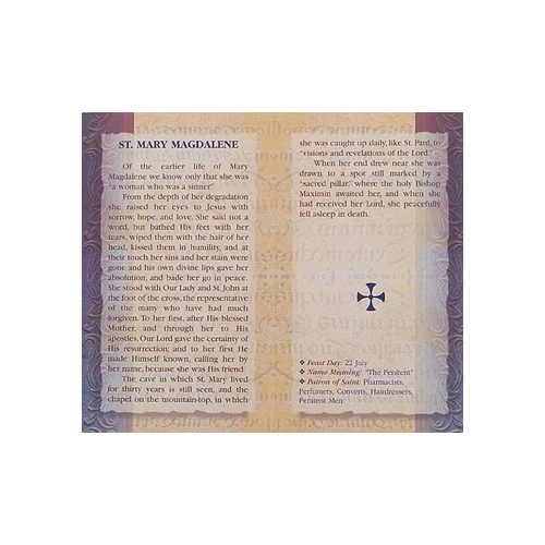 St. Mary Magdelene - Mini Lives of the Saints Folded Prayer Card - Image 2
